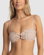 WOMENS RUMI CHECK RING BANDEAU BIKINI TOP