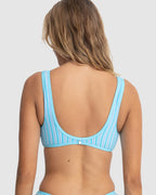 WOMENS TERRY SANDS STRIPE SURF CROP BIKINI TOP