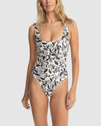 WOMENS SUNDANCE FLORAL SQUARE NECK ONE PIECE SWIMSUIT