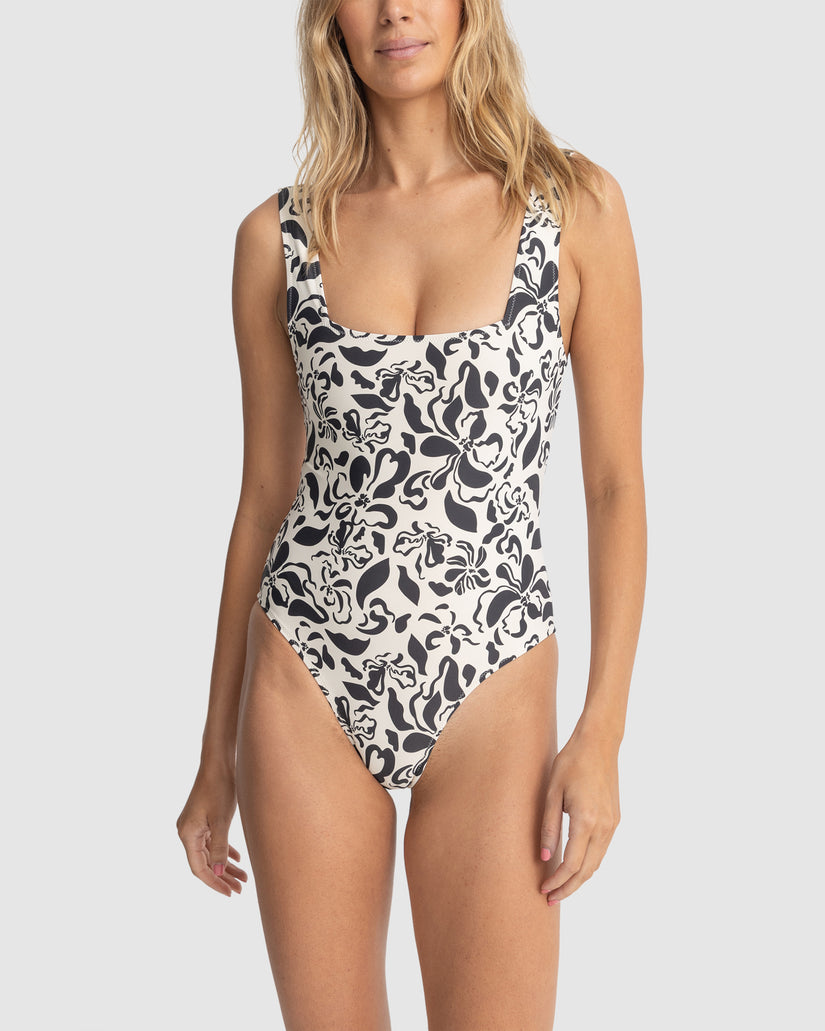WOMENS SUNDANCE FLORAL SQUARE NECK ONE PIECE