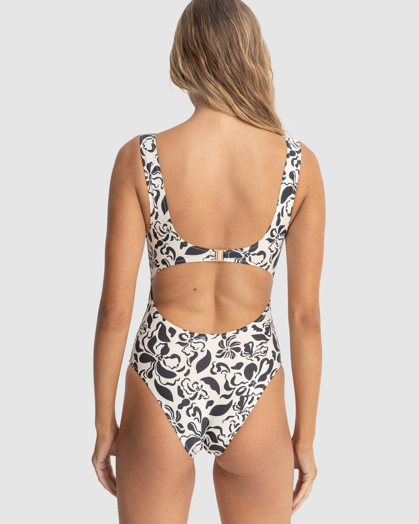 WOMENS SUNDANCE FLORAL SQUARE NECK ONE PIECE
