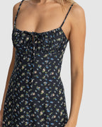 WOMENS FLEUR FLORAL GATHERED MAXI DRESS