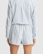 WOMENS SHORELINE STRIPE ELASTIC WAIST SHORTS