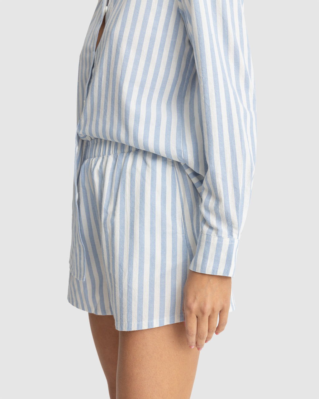 WOMENS SHORELINE STRIPE ELASTIC WAIST SHORTS