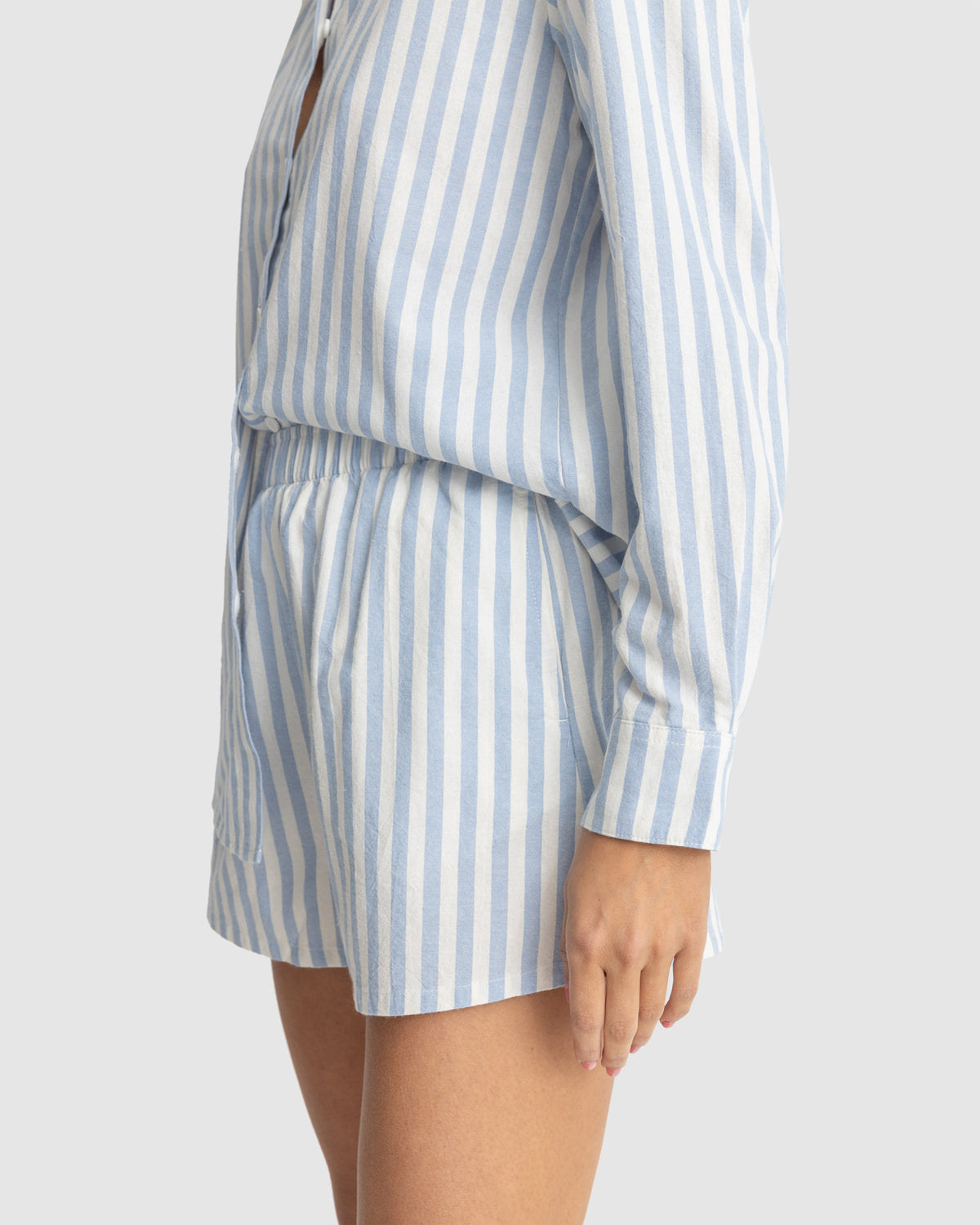 WOMENS SHORELINE STRIPE ELASTIC WAIST SHORTS