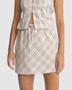 WOMENS RUMI CHECK BIAS CUT MINI SKIRT