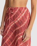 WOMENS SAHARA TIE DYE BIAS CUT MAXI SKIRT