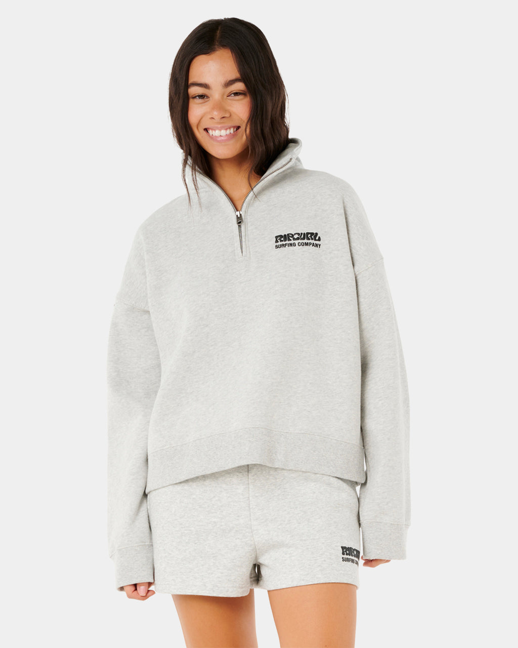 Womens Surf Puff 1/4 Zip Pullover Hoodie