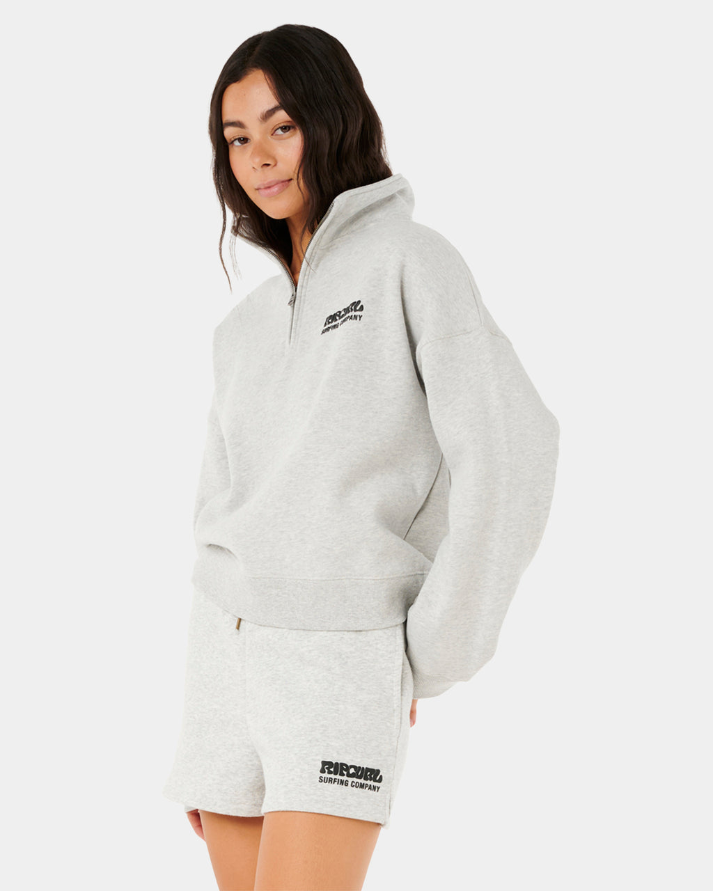 Womens Surf Puff 1/4 Zip Pullover Hoodie