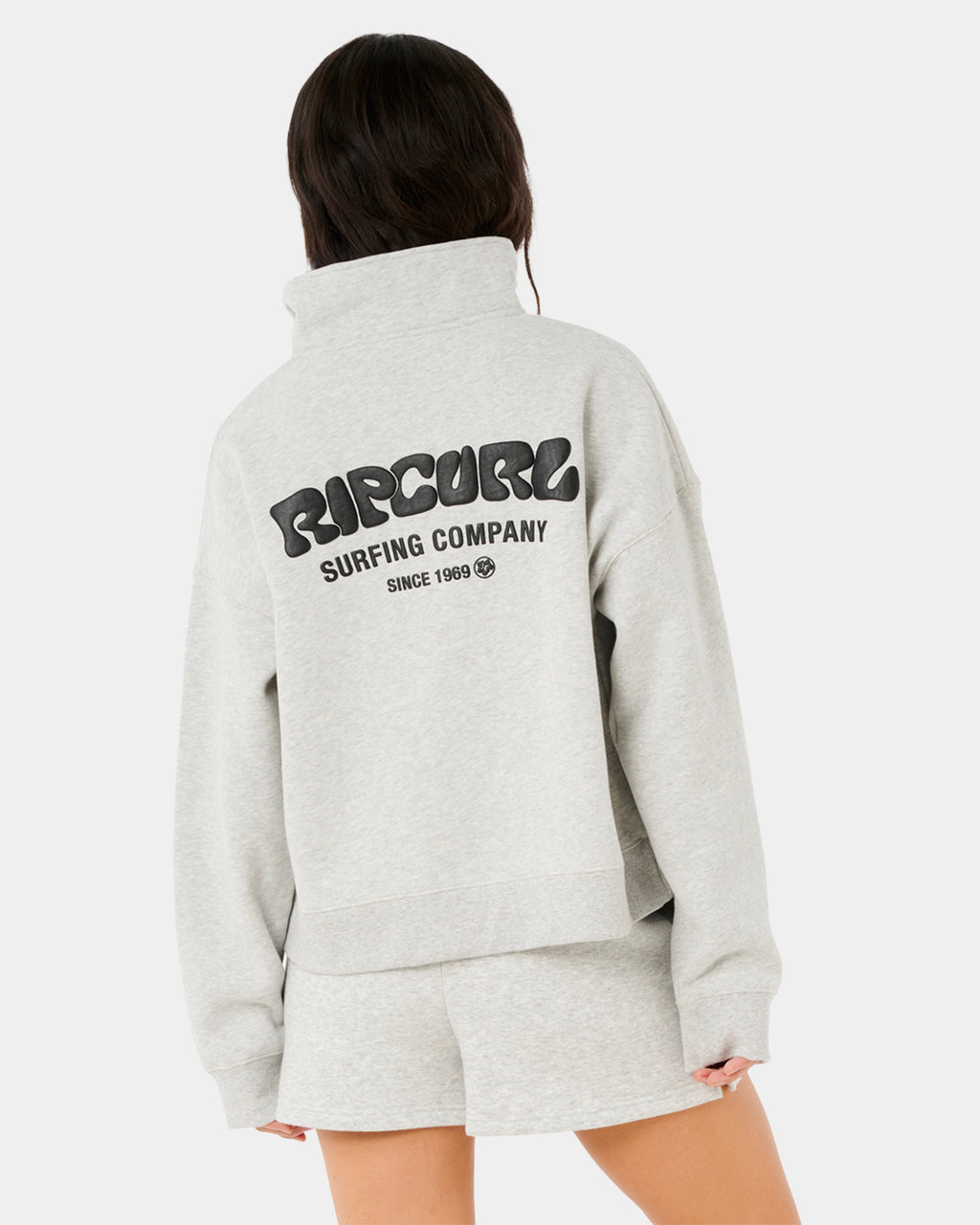 Womens Surf Puff 1/4 Zip Pullover Hoodie
