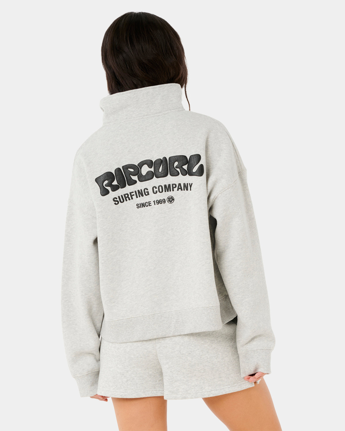 Womens Surf Puff 1/4 Zip Pullover Hoodie