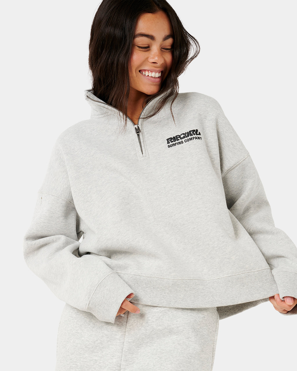 Womens Surf Puff 1/4 Zip Pullover Hoodie