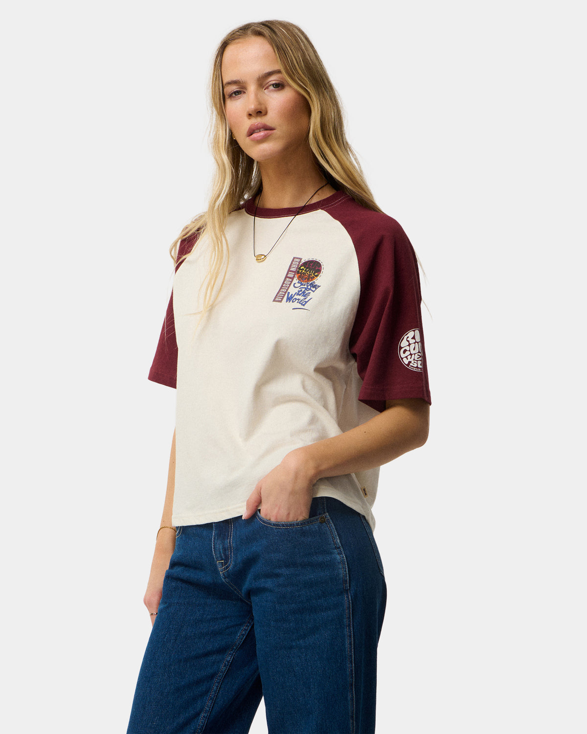 Womens Surf The World Boxy T-Shirt