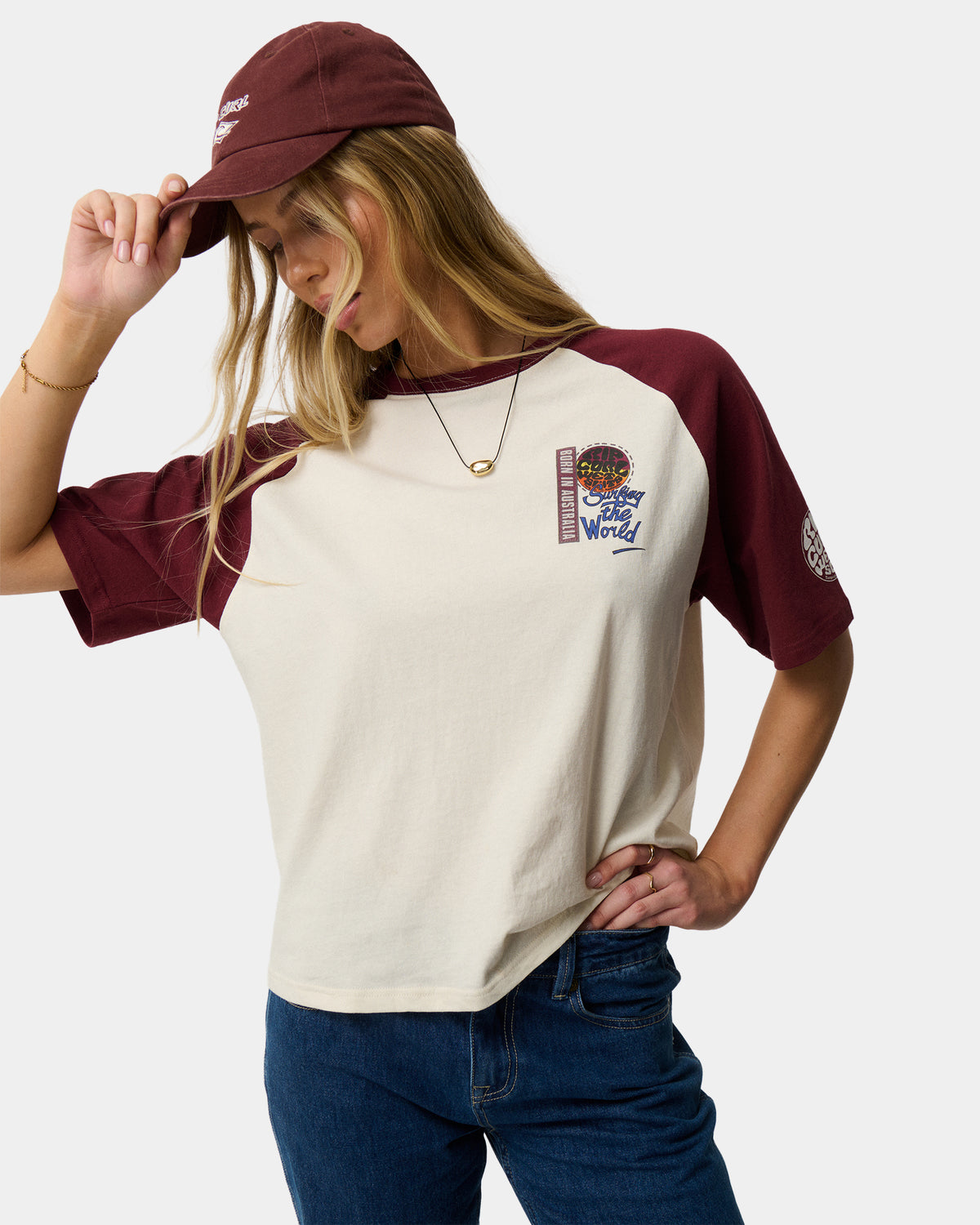 Womens Surf The World Boxy T-Shirt