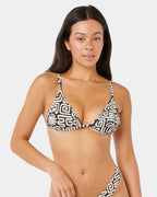 Womens Sunset Jacquard Fixed Tri Bikini Top