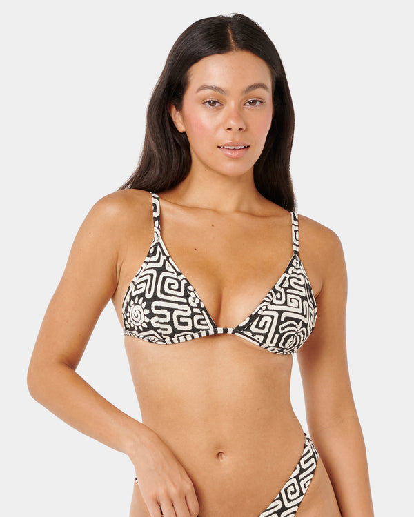 Womens Sunset Jacquard Fixed Tri Bikini Top