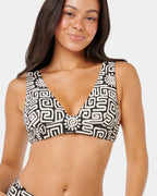Womens Sunset Jacquard Deep V Bikini Top
