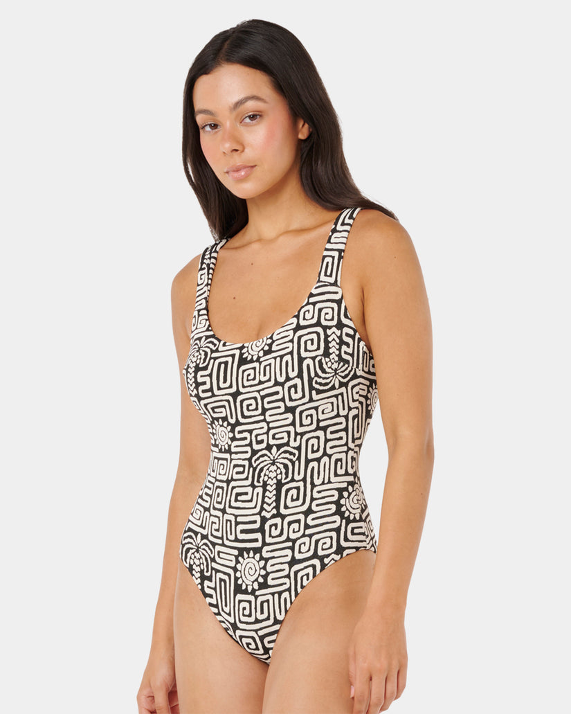 Womens Sunset Jacquard One Piece Swimsuit