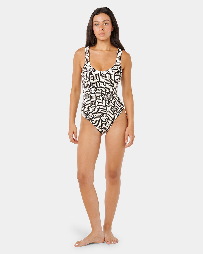 Womens Sunset Jacquard One Piece Swimsuit