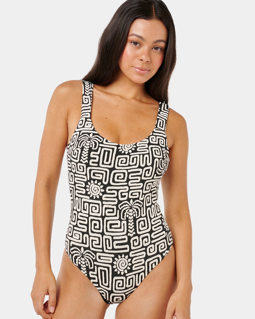 Womens Sunset Jacquard One Piece Swimsuit