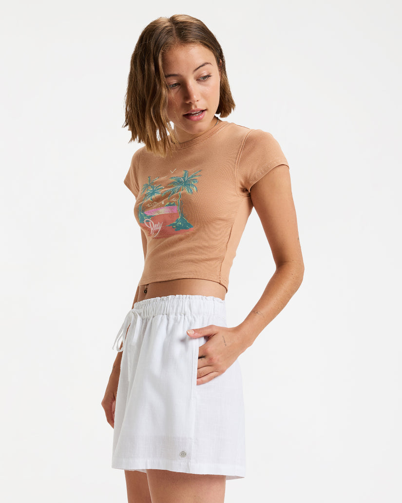 Womens Place To Elastic Waist Shorts