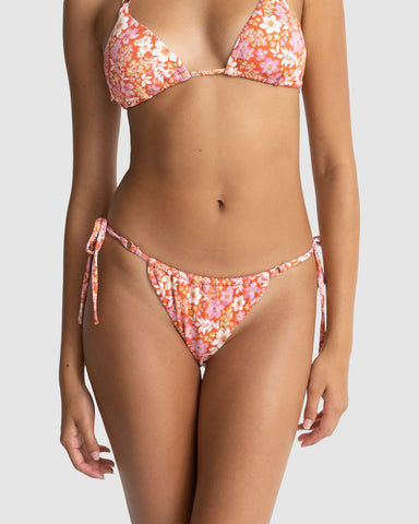 WOMENS LUNA FLORAL GATHER TIE SIDE IT BIKINI BOTTOMS