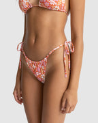 WOMENS LUNA FLORAL GATHER TIE SIDE IT BIKINI BOTTOMS