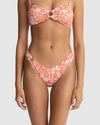 WOMENS LUNA FLORAL O RING HI CUT BIKINI BOTTOMS