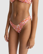 WOMENS LUNA FLORAL O RING HI CUT BIKINI BOTTOMS