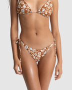 WOMENS HIGHLAND PAISLEY TIE SIDE HI CUT BIKINI BOTTOMS