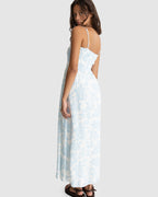 WOMENS GRACE FLORAL SHIRRED MIDI DRESS