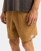 Mens Textured Linen Jam Tobacco Walkshorts