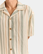 Mens Vacation Stripe Short Sleeve Shirt