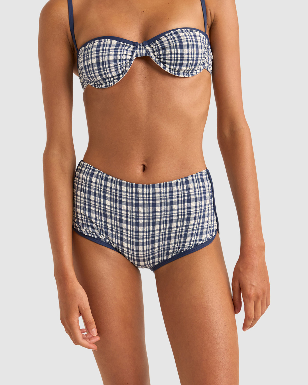 WOMENS LONDON CHECK MINI BOYSHORT BIKINI BOTTOMS