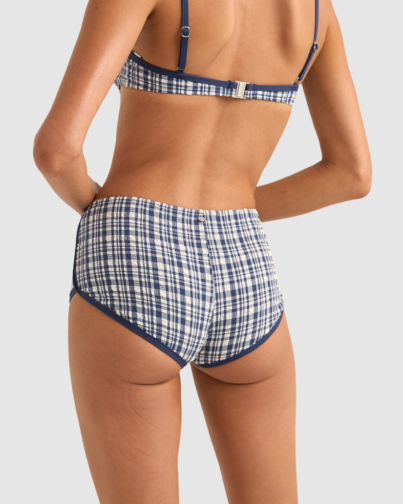 WOMENS LONDON CHECK MINI BOYSHORT BIKINI BOTTOMS