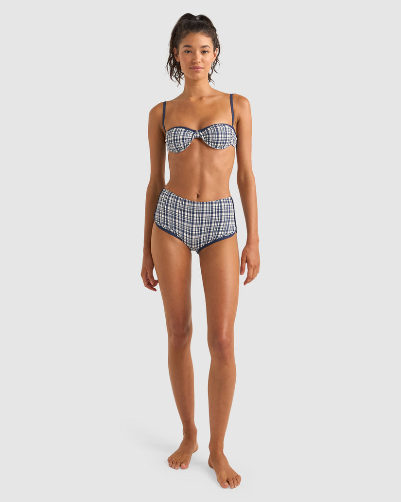 WOMENS LONDON CHECK MINI BOYSHORT BIKINI BOTTOMS