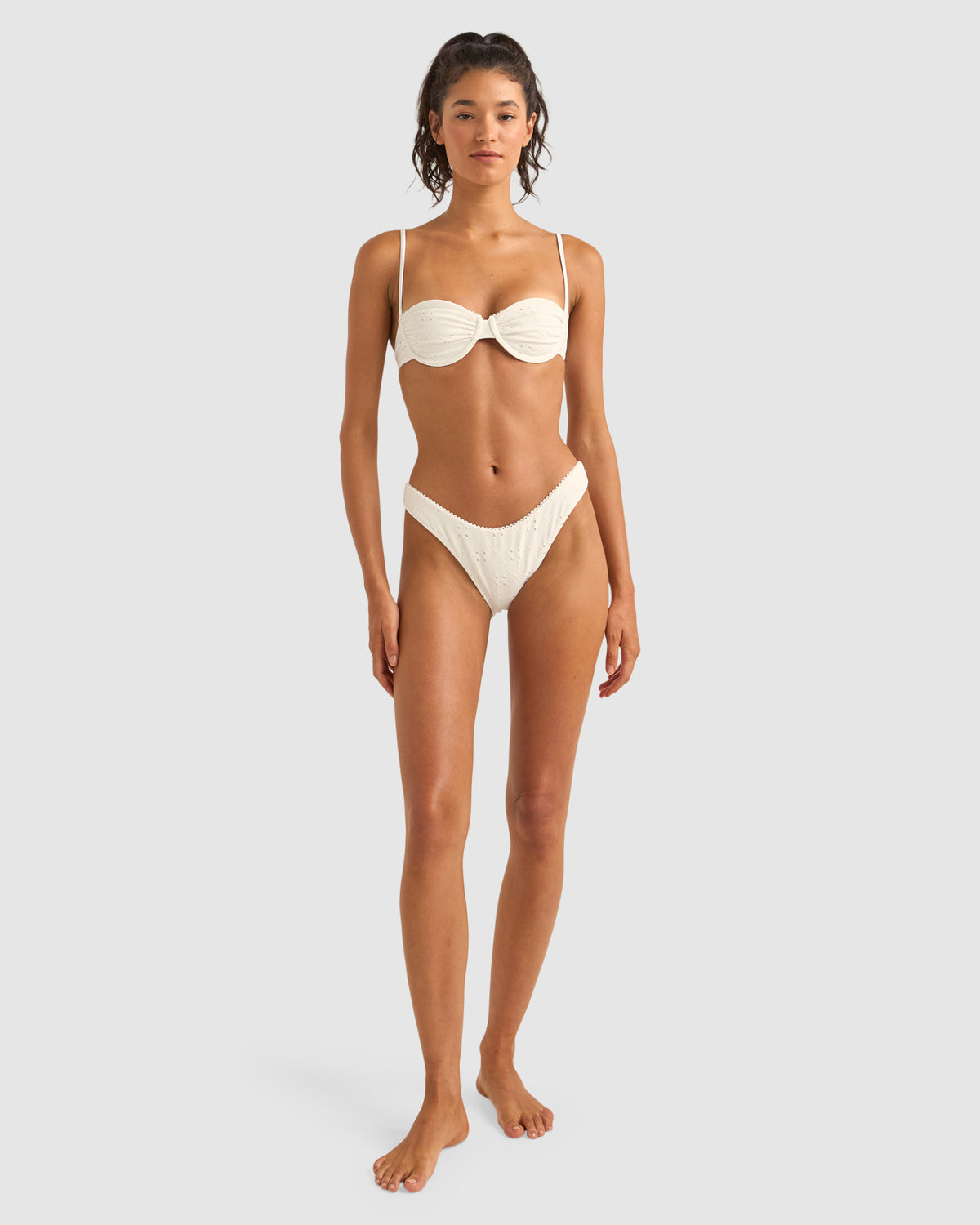 WOMENS BRIGHTON EYELET PICO HI CUT BIKINI BOTTOM