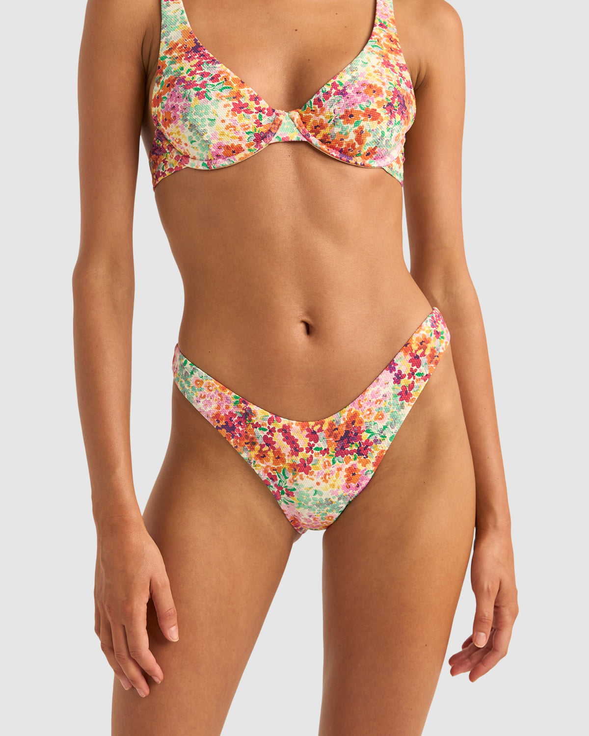 WOMENS SIERRA FLORAL HI CUT BIKINI BOTTOM