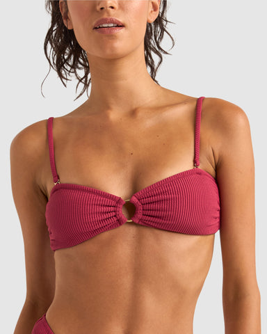 WOMENS ISLA RIB RING BANDEAU BIKINI TOP