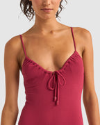 WOMENS ISLA RIB TIE FRONT ONE PIECE SWIMSUIT