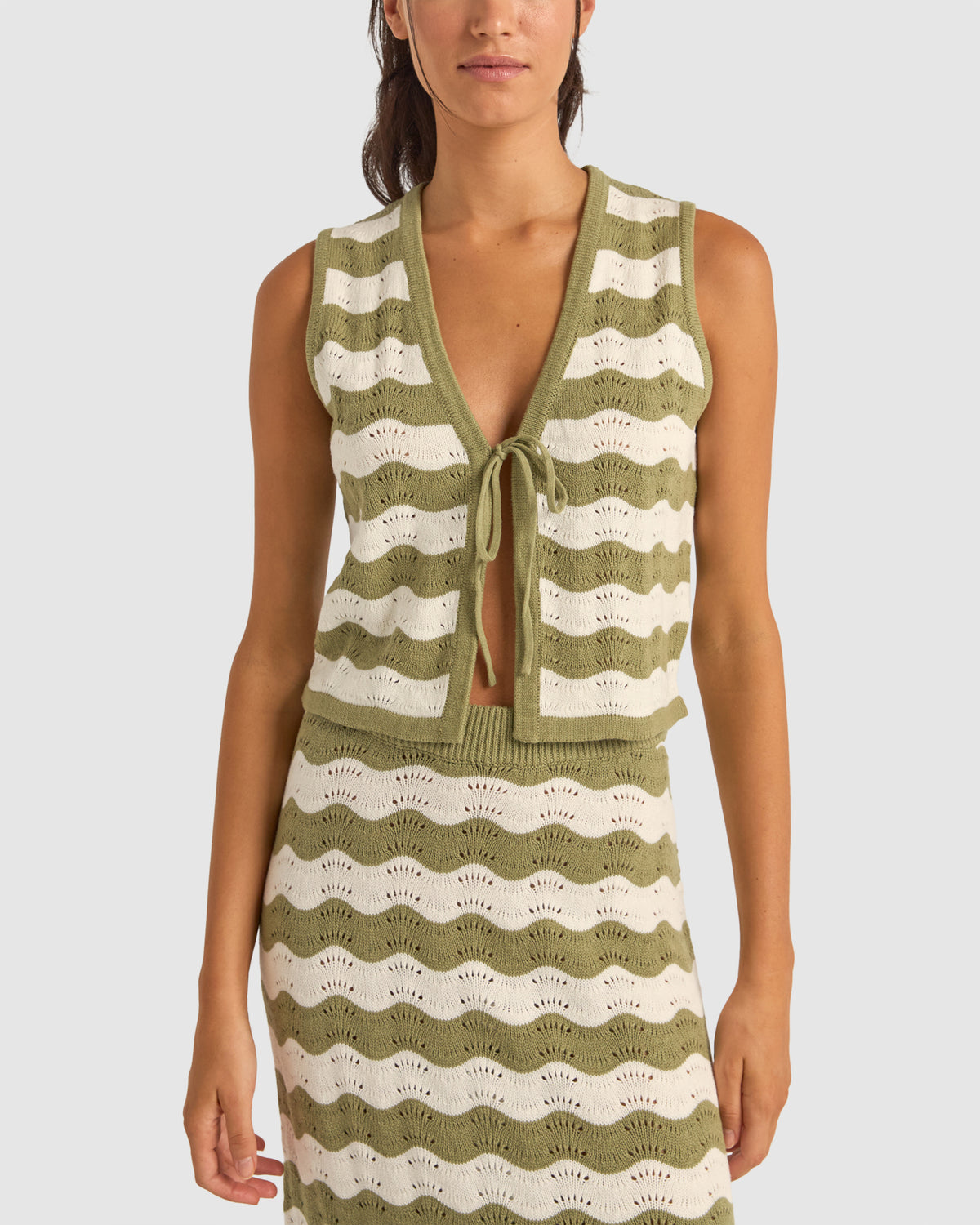 WOMENS CARMENS STRIPE KNIT VEST