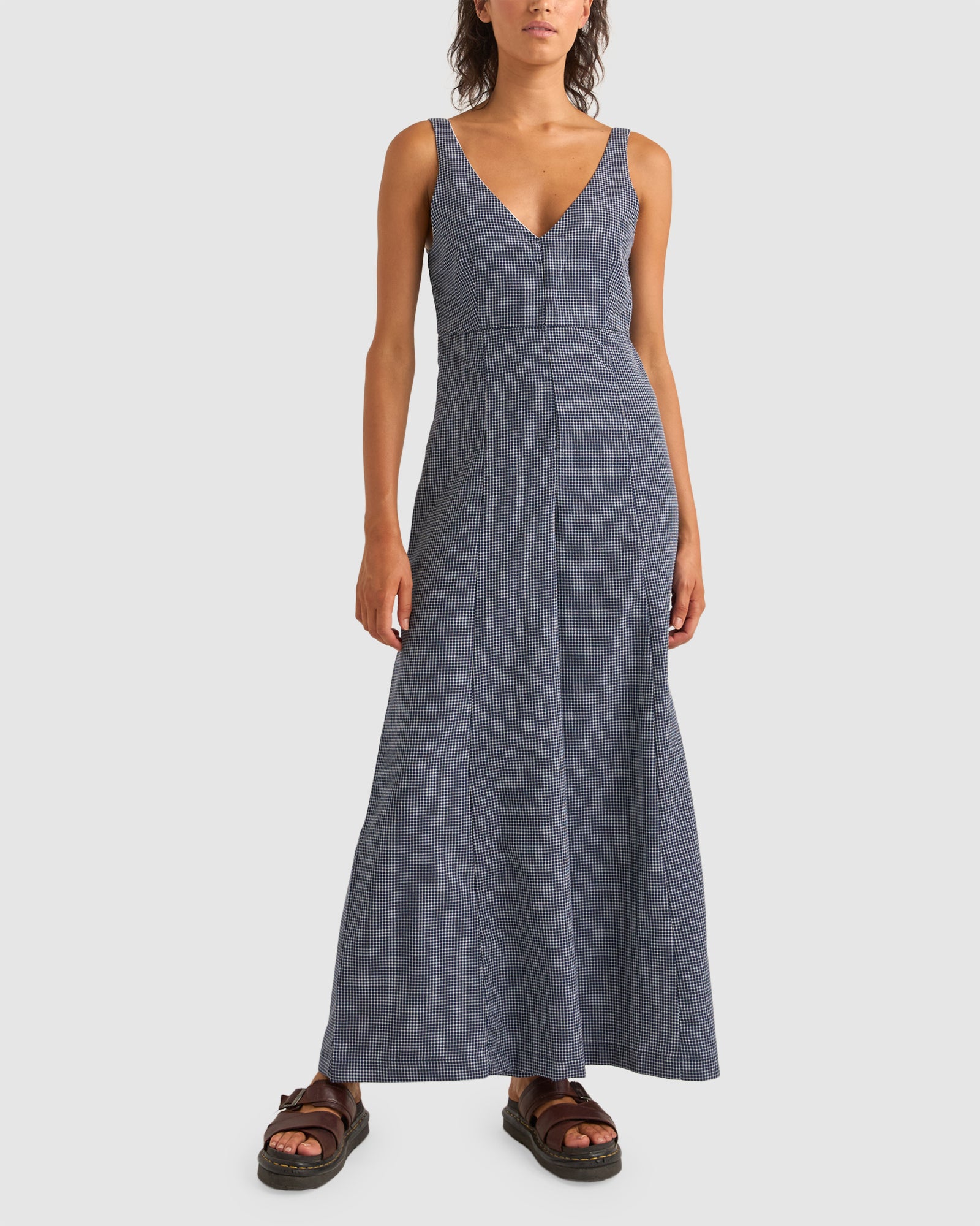 Womens Check Wide Leg Overalls