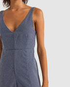 Womens Check Wide Leg Overalls