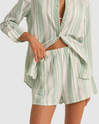 Womens Dinero Stripe Elastic Waist Shorts