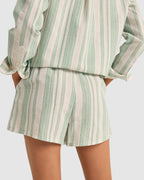 Womens Dinero Stripe Elastic Waist Shorts