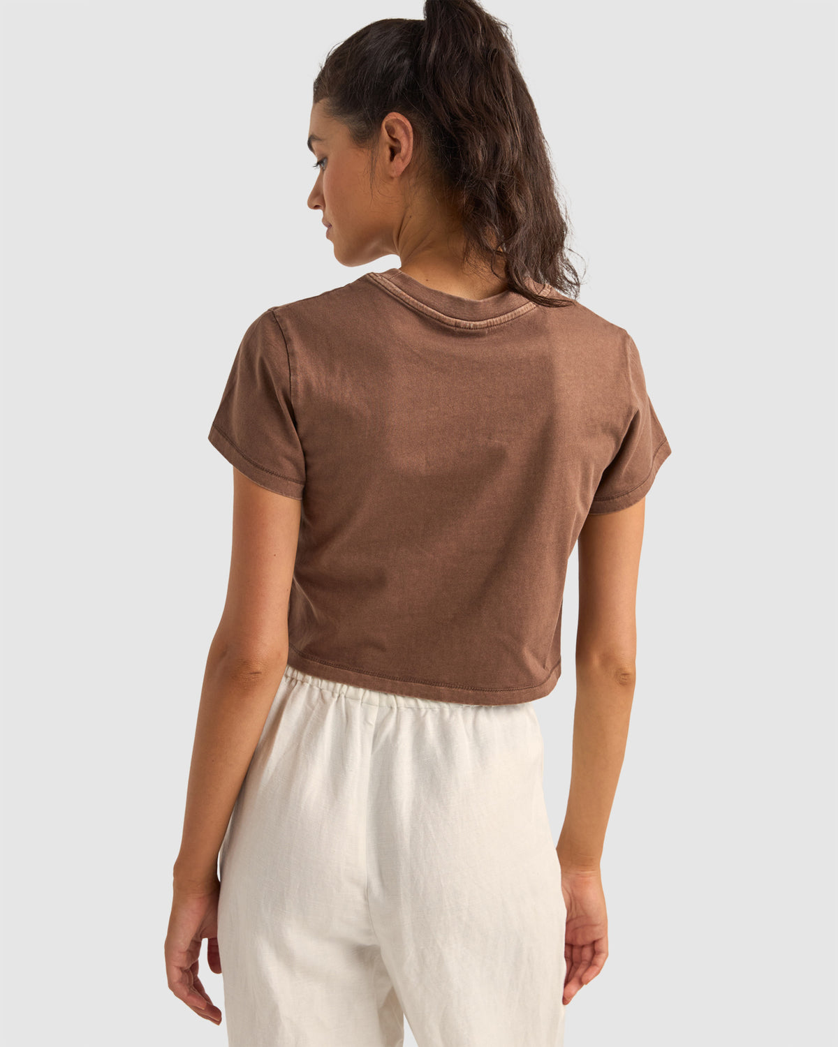WOMENS SUNSHINE CROP CREW T-SHIRT
