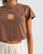 WOMENS SUNSHINE CROP CREW T-SHIRT