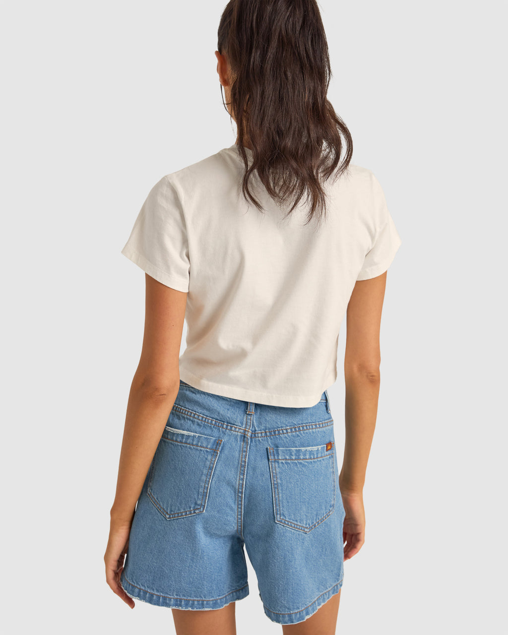 WOMENS DAISY CROP CREW T-SHIRT