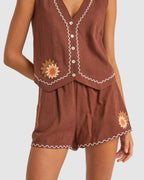 Womens Solis Embroidered Walkshorts
