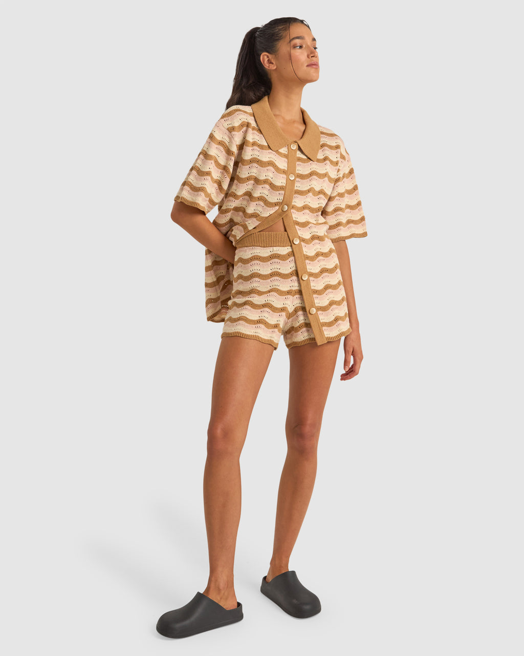 WOMENS ARIES STRIPE KNIT SHORTS